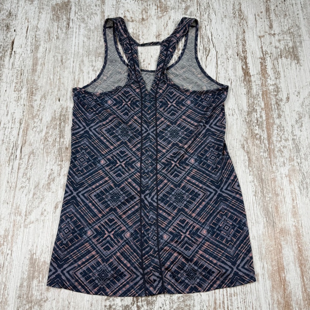 Smartwool Merino 150 Tank Top Womens Small Blue Geometric Racerback Activewear - Picture 2 of 8